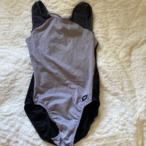Girls gray gk gymnastics leotard